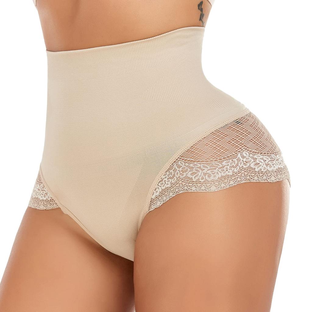 Нижнее белье со шнуровкой для контроля живота и высокой талией для женщин, корректирующее белье, трусики с кружевными шортами для коррекции ягодиц