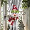 Santa Claus Snowman Curtain Tiebacks Set of 2 Curtain Holdback  Holiday Decor