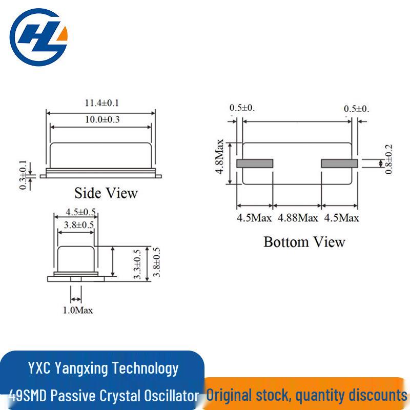 YXC X49SM24MSD2SC 49SMD 24MHz ±20PPM Quartz Crystal Oscillator -20~70℃