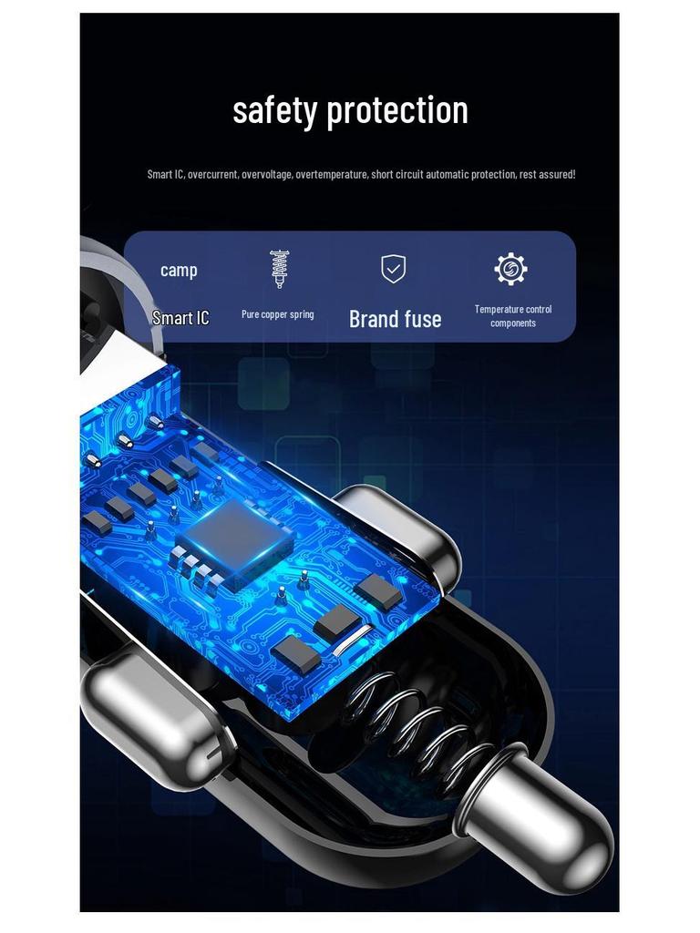 Быстрая автомобильная зарядка 100 Вт для Apple, Samsung, Huawei - Совместима с PD для мобильных телефонов и ноутбуков
