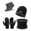 1 Set Winter Hat Scarf Gloves Socks Set Knitted Thick Elastic Great Friction