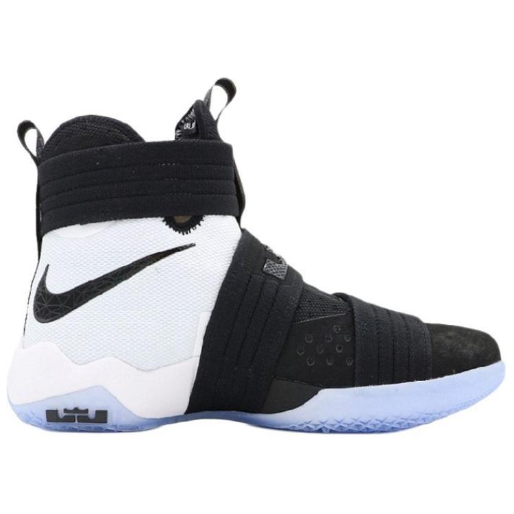 Nike LeBron Soldier 10 SFG EP Удобные Универсальные Нескользящие Прочные Баскетбольные Кроссовки с Высоким Верхом Мужские кроссовки Черно-Белые 852419-001