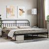 VidaXL Metal Bed Frame with Headboard Black 200x200 Cm 353642