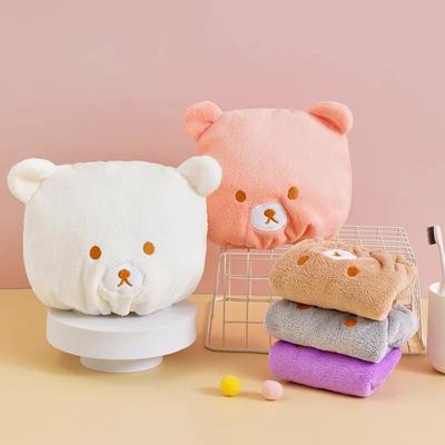 1 шт., шапочка для душа из кораллового флиса, быстросохнущее женское банное полотенце, кофейный медведь, душ для женщин и мужчин, тюрбан, повязка на голову, шапочки для душа, инструменты для купания