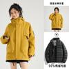 Men Women 3-in-1 Waterproof Hiking Jacket With Removable Fleece Liner Mountain Style Outdoor Windproof Coat