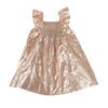 Короткое блестящее платье на широких бретелях 663128 для девочки