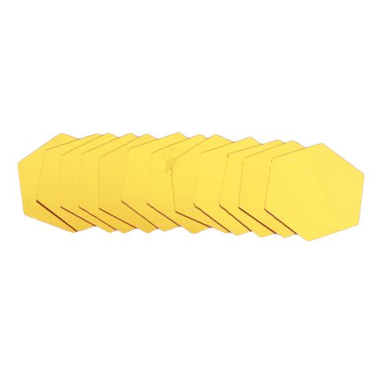 12Pcs Hexagonal Self Adhesive Mirror Effect Wall Sticker Living Room Decal Decor