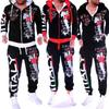 Autumn and Winter Man Hooded Tracksuit Letter Printing Jacket Ans Trouser Two Piece Sets Sportwear Athletic Suit