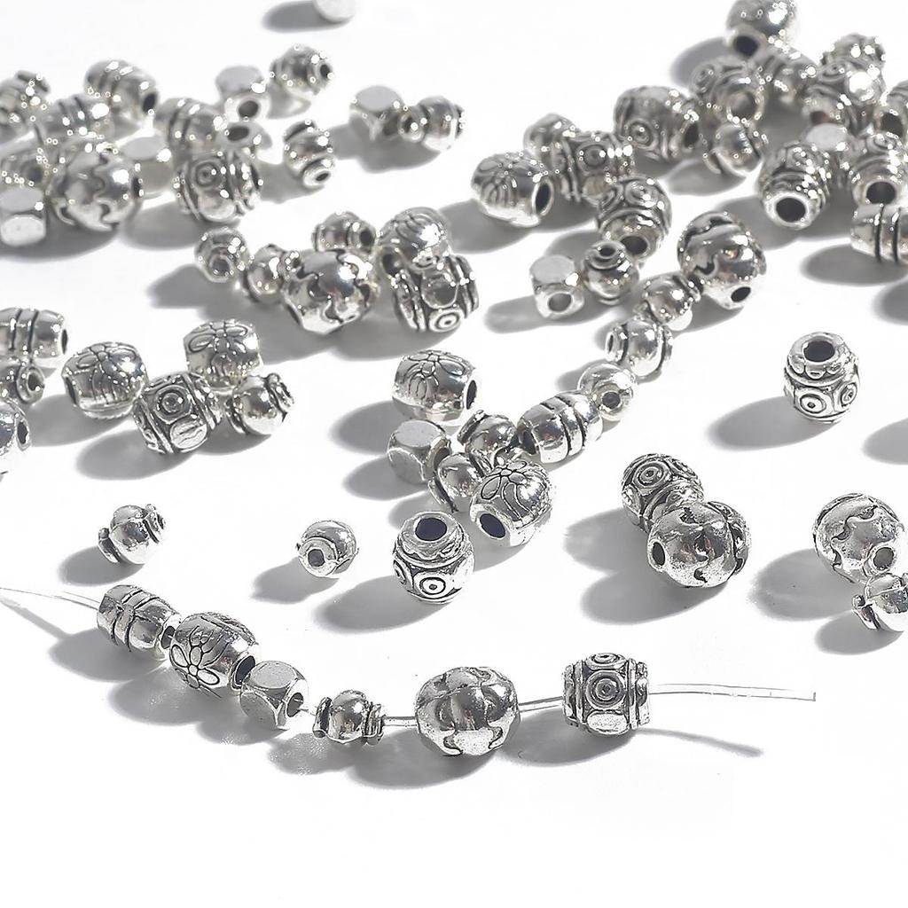 Серебряные бусины с интервалами, различные серебряные цветные сплавные бусины для изготовления ювелирных изделий, браслетов, ожерелий, украшений с подвесками