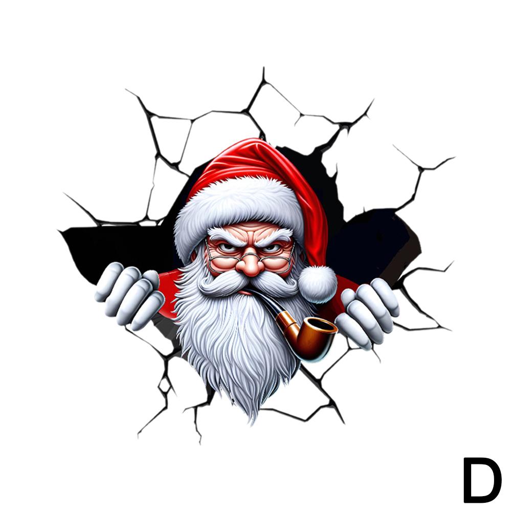 Рождественские наклейки на автомобиль Санта-Клауса и снеговика, водонепроницаемые виниловые наклейки на заднее лобовое стекло автомобиля, украшения для окон и кузова