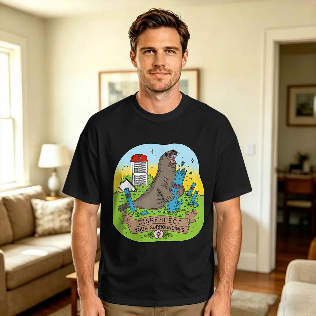 Funny Seal Humor Art Dont Be Part Of The Problem Tshirt Summer Novelty Tshirts Pure Cotton Oneck Oversized Top Tees