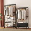 Simple Coat Rack Easy To Assemble Clothes Rack with Wheels PP Material Bedroom Storage Shelves Multi-layer Standing Furniture