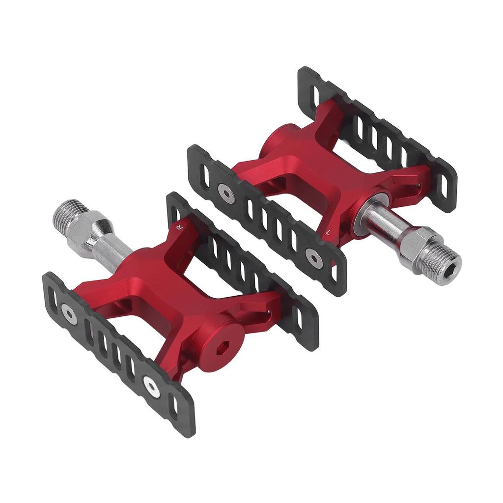 Bike Pedals Rust Proof Prevent Slip Lightweight DU Bearing Bicycle Flat Pedals for Folding Mountain Bikes 1 Pair Red