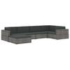 Modular Sofa Corner Unit 1 pc + Cushions Grey Poly Rattan