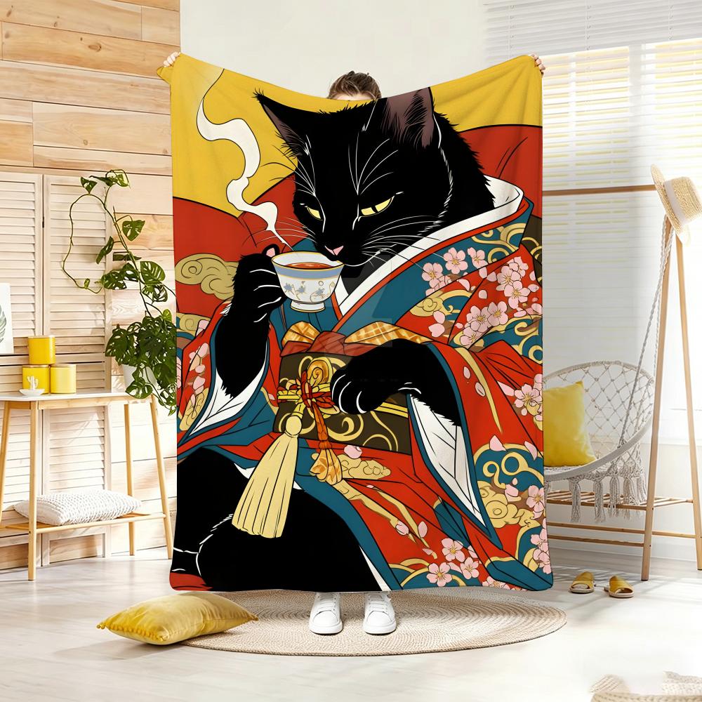 Ukiyoe Utagawa Kuniyoshi Throw Lightweight g Flannel Blanket Soft Skinfriendly for Summer Cooling