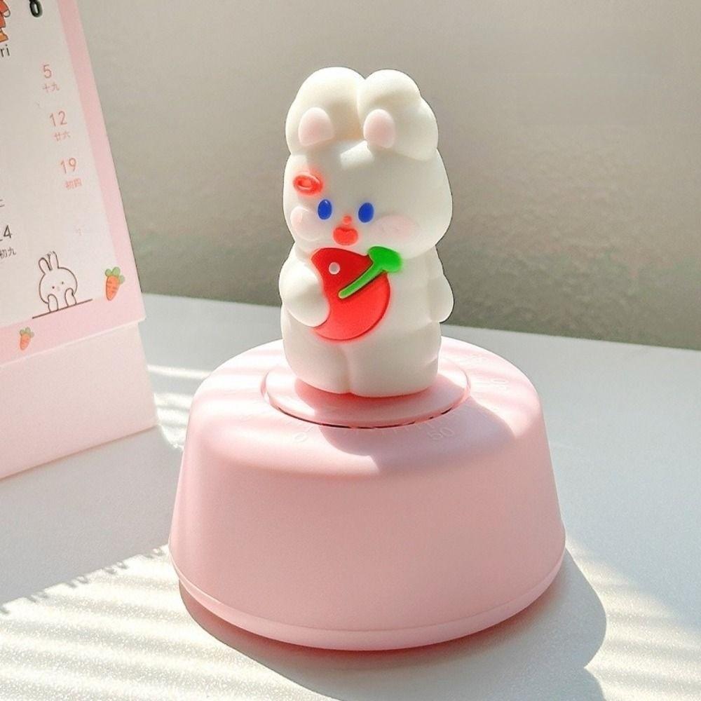 Cute Mechanical Kitchen Timer 60 Minute Cooking Timer Portable Rabbit Timer Reminder Tool
