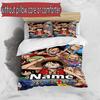 3pcs Duvet Cover Set (1*Duvet Cover + 2*Pillowcase, Without Core), Custom Name Anime Pattern Bedding Set, Home Bedroom Decor Gift