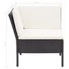 8 Piece Garden Lounge Set with Cushions Poly Rattan Black