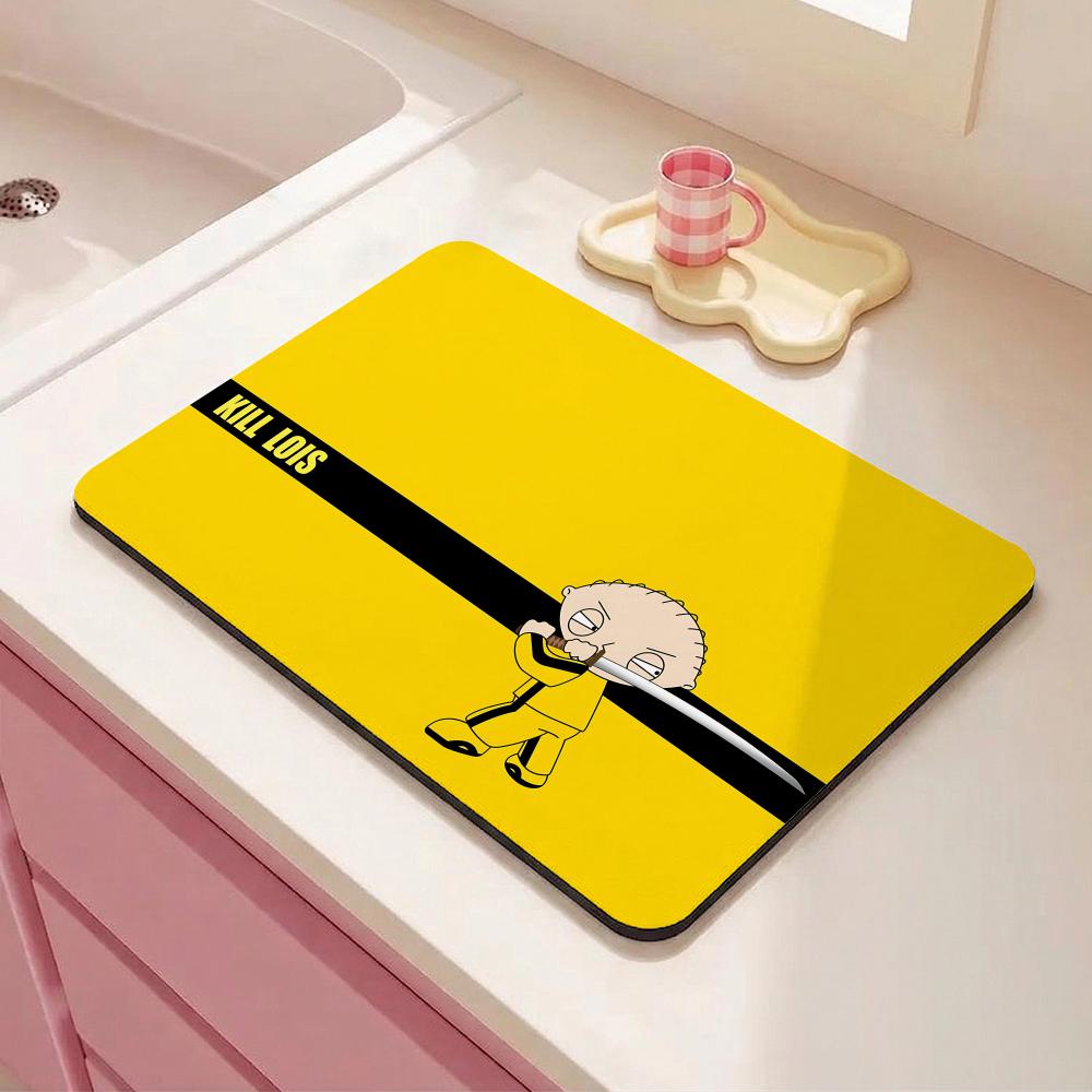 Cartoon F-Family Guy Floor Mat Eco Diatomite Antibacterial Odor-Resistant Floor Mat for Kitchen&Bathroom