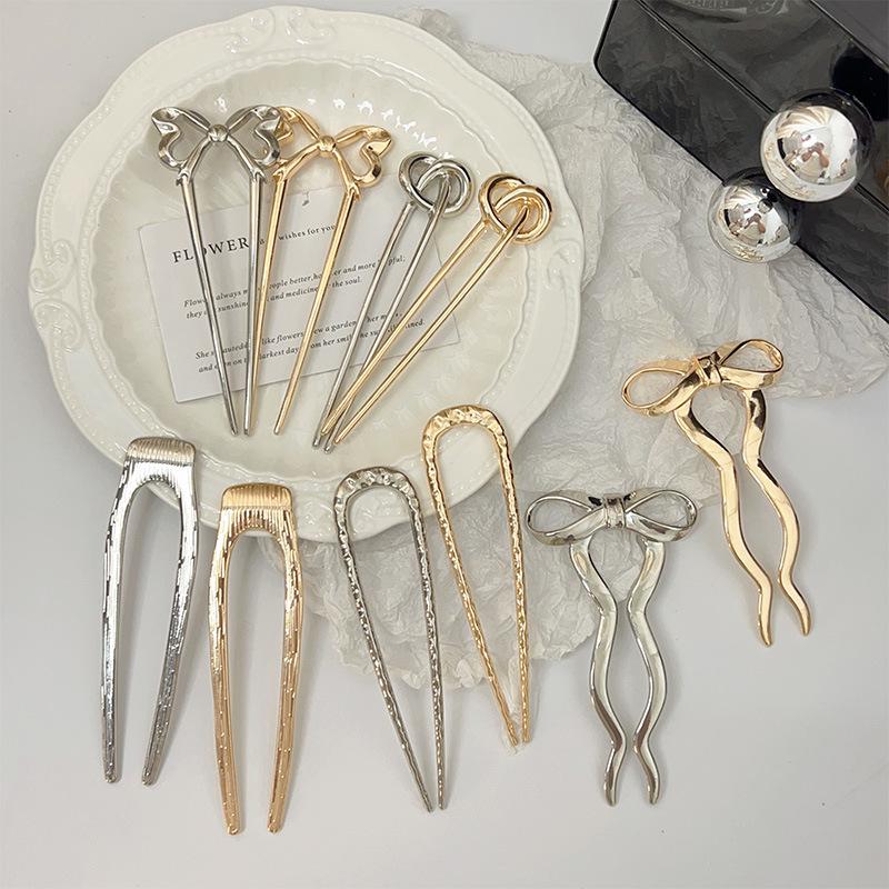 Модная заколка-бант 2024: Простой стиль женский аксессуар для волос