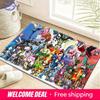 Pokemon All Kalos Characters Group Print Non-slip Doormat, Soft Absorbent Floor Rug for Home Decor