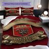 Manchester Emblem Three-piece set (1 * duvet cover + 2 * pillowcase, without core) 2D Flat Bedding set Duvet cover and pillowcase