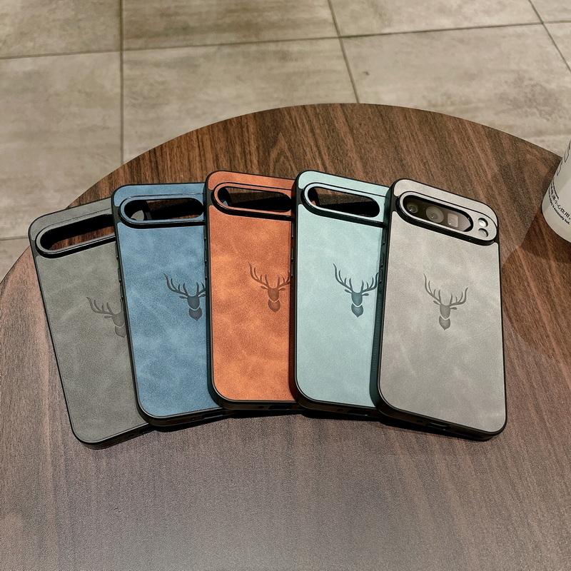 Матовый кожаный чехол с рисунком оленя для Google Pixel 9 Pro XL 8A 8 Pro 7A 7, однотонный мягкий ударопрочный тонкий чехол для телефона из ТПУ
