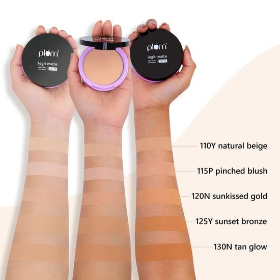 Plum Компактная матовая пудра без талька с SPF15 | Легкая | Sunset Bronze - 125Y (Средний, теплый оттенок)…