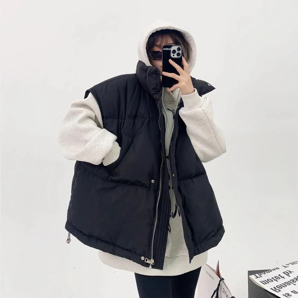 Add Fertilizer To Increase Down Cotton Vest Autumn and Winter Lightweight Loose Sleeveless Vest Waistcoat