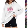 Women's Fashion Loose Hooded Sweatshirt Christmas Print Long Sleeve Pullover