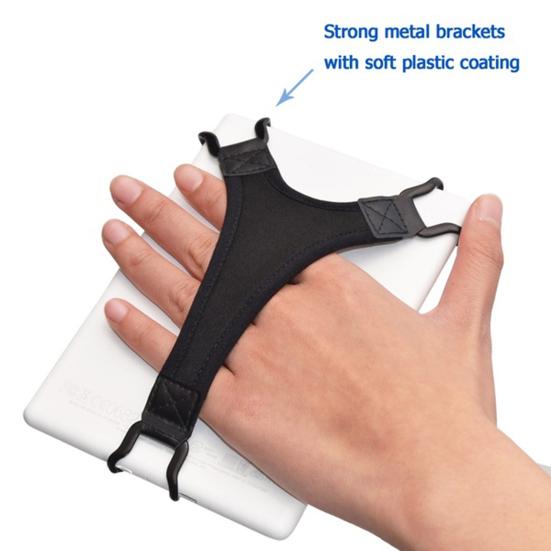 Adjustable Elastic Band Hand Strap with Anti-Slip Stand for Tablet E-Reader