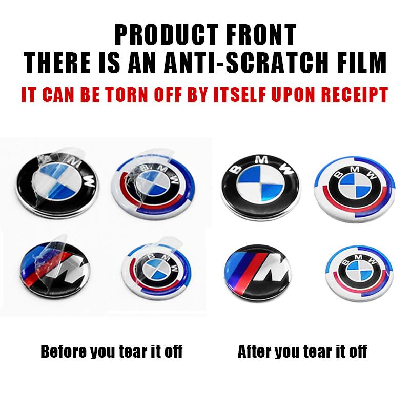 kfwhl7 11mm 14mm Aluminum Car Remote Key Emblem Sticker Auto Accessories For BMW M Power I3 G08 F15 F16 G20 E34 F94 F95 G30 G11 G12 E36