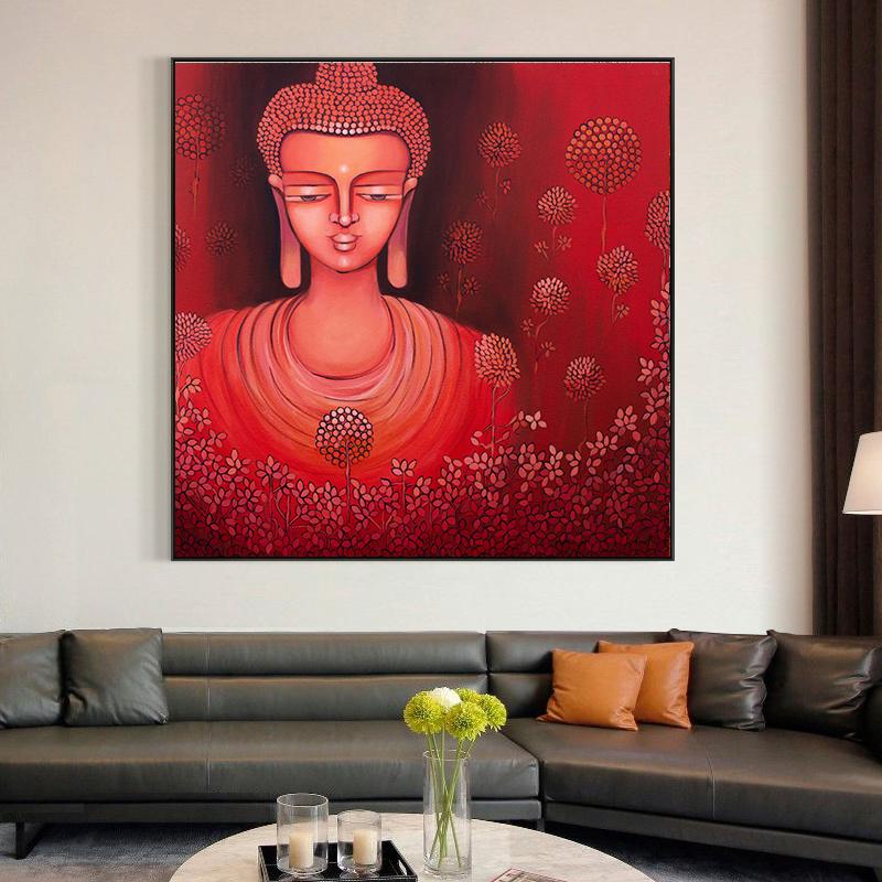 Абстрактная настенная живопись Будды Шакьямуни, религиозный буддизм, холст, живопись, индуистские художественные постеры и принты для гостиной, домашний декор