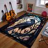 "Stained Glass Raven with Branch Motif" Patterned Carpet a Non Slip Rug Suitable for All Seasons and Any Setting, Gift