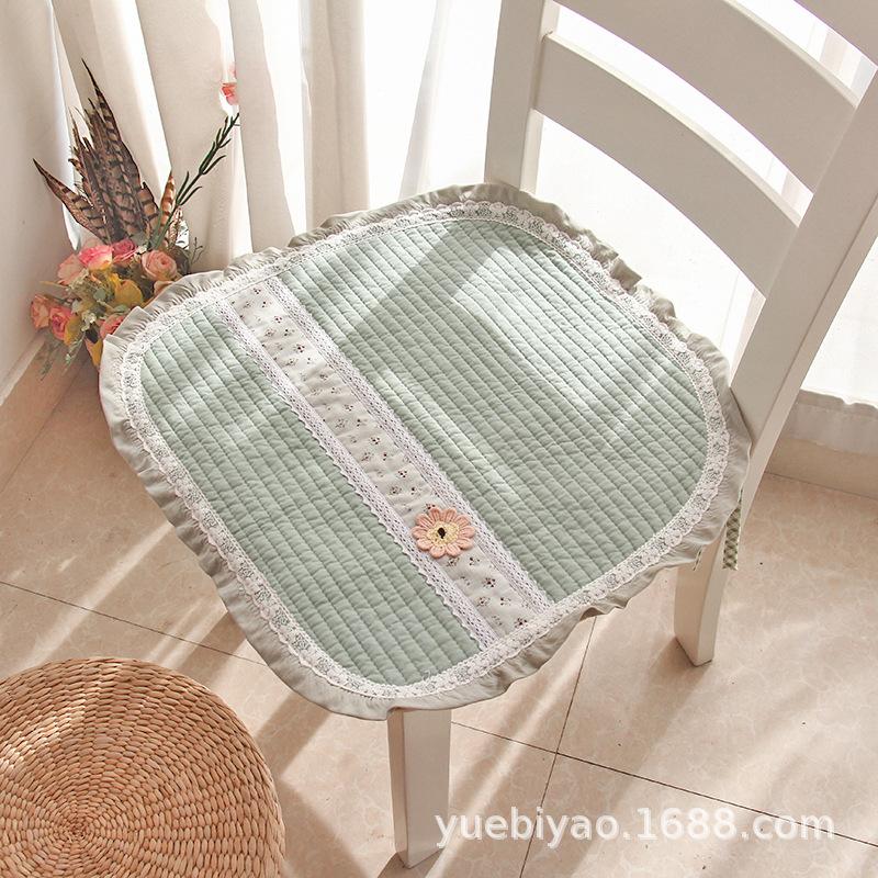 1pcs Polyester Chair Cushions Set - Thin Cotton-Feel Seat Pads for Dining Chairs Home Office - Simple Design with Straps