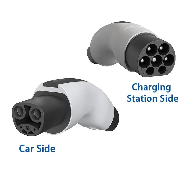 BEE1 AC Type2 to Tesla Adapter Electric Car Charging Adapter For Type 2 EU to NACS Tesla EV Connector Adapter For Tesla Model 3 Y X Z