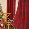 Christmas Plaid Blackout Curtains - Vintage Red & Green Checkered Drapes for Living Room & Bedroom | Light Blocking Holiday Thermal Insulated Panels