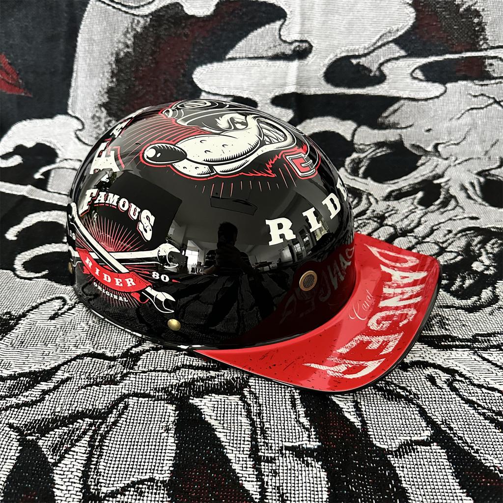 Мото Ретро Бейсбольный Шлем Мотоциклетный Шлем Скутер Мужской и Женский Уличная Мода Половинный Шлем