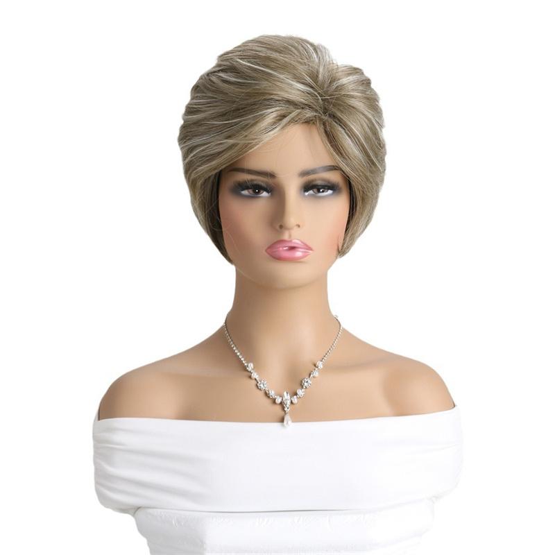 Короткие коричневые парики для женщин, синтетические волосы, парик с челкой, парик для мамы, парики для замены волос, длинные концы волос, для ежедневного использования