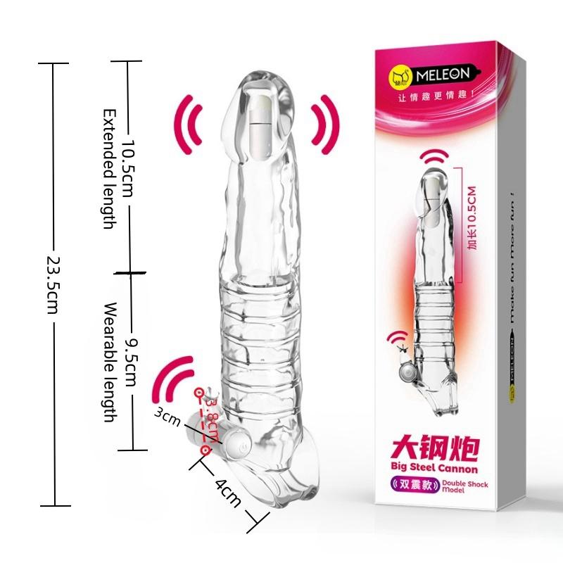 Вибратор с рукавом, кольцо для пениса, прозрачный многоразовый рукав для пениса, кольцо для пениса, удлинитель, увеличитель пениса, увеличитель члена, секс-игрушка для пар