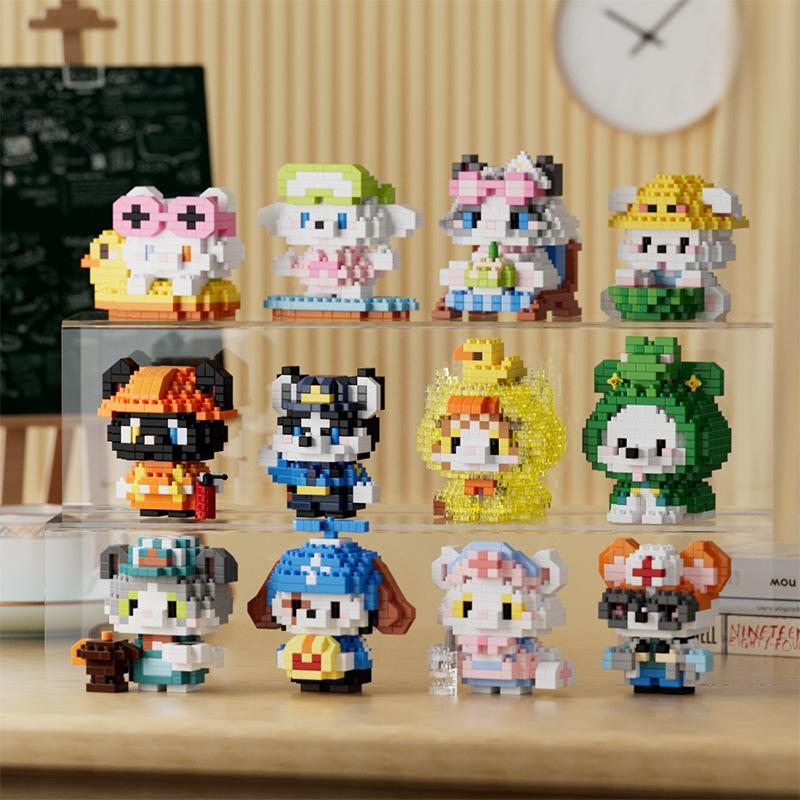 Fun Meowland Cartoon Cute Animal Dolls Puppies And Cats Children'S Educational Building Blocks Toys Leisure Stress Relief Gifts