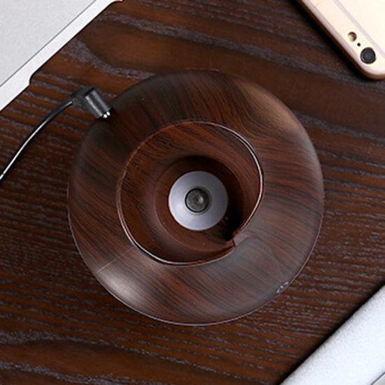 Мини-увлажнитель воздуха в форме вазы с текстурой дерева, тихий, с холодным паром, USB, настольный диффузор для автомобиля, офиса, комнаты, спальни