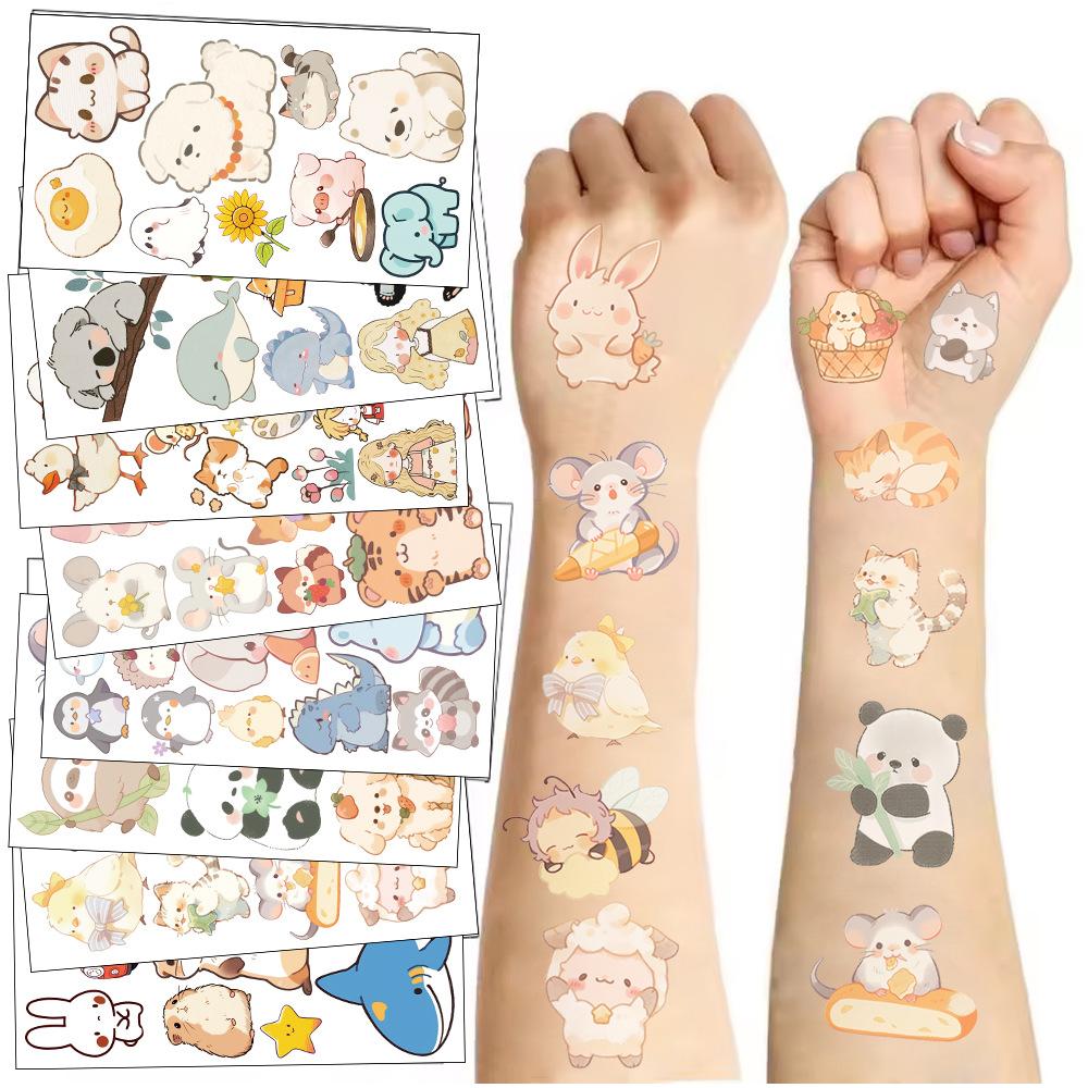 New Cartoon Ink Animal Tattoo Stickers Waterproof Party Gift Funny Face Stickers