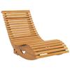 Outdoor Rocking Chair w/ Slatted Seat. Wooden Rocking Chair. 130cm x 60cm x 60cm. Light Brown