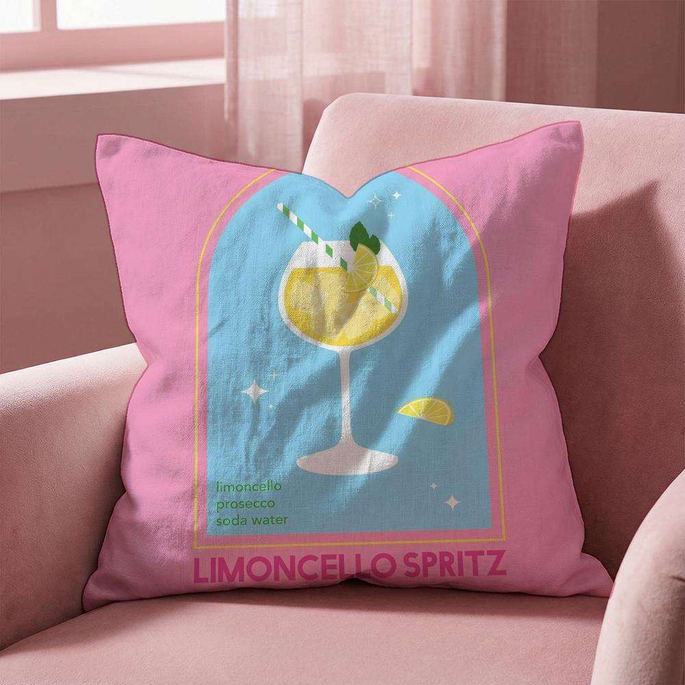 Limoncello Cocktail Cushion Cover Multi-Scene Pillow Cover for Home & Car - Reversible, Soft & Durable for Daily Use
