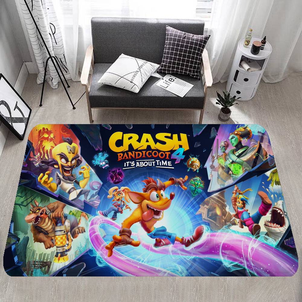 Video Game C-Crash B-Bandicoot Hallway Carpet Non-Slip Laundry Room Mat Laundry Decor Balcony Living Room Bedside Area Rugs