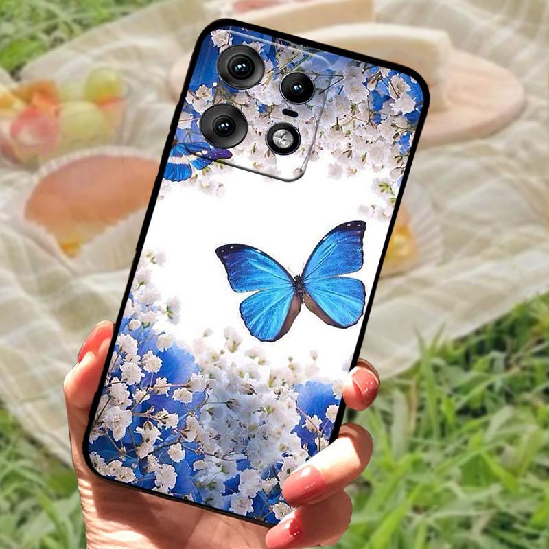 Чехол для Motorola Edge 50 Pro Модный Мраморный Силиконовый Черный Мягкий Бампер для Телефона Moto Edge 50 Pro Мультяшные ТПУ Оболочки