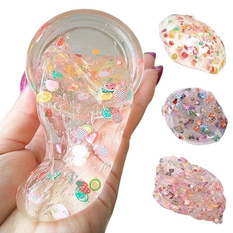 Non-Toxic Super Clear Crystal Fruit Slime for Kids Jelly Slime Mud 60ml