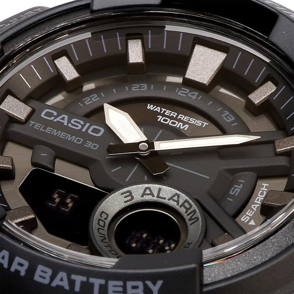 Casio Мировое время AEQ-110W-1BV Мужские Аналогово-Цифровые Кварцевые Часы Черный ЖК-дисплей Черный Импортная модель