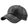 Кепка WHITE FANG Кожаная Однотонная Синтетическая CA470, Кожа, Кожа, Повседневная, Стильная, Мужская (черный)